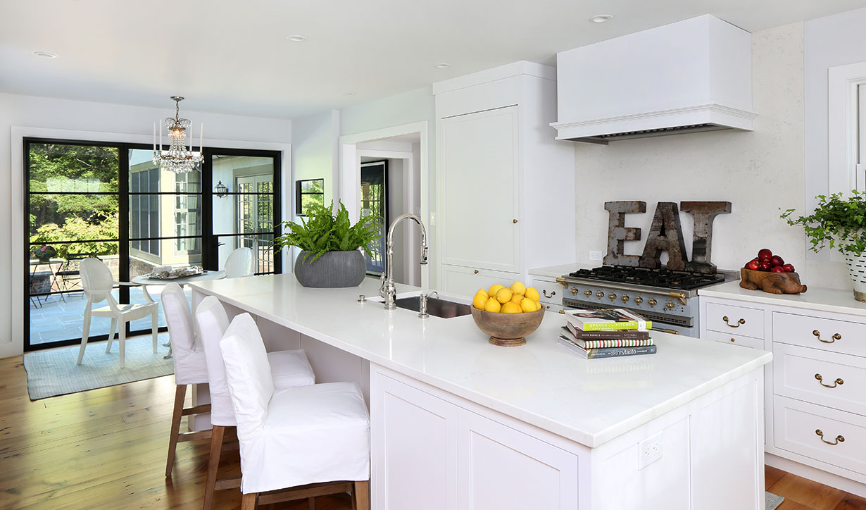 Semi-gloss paint is great for cabinetry, as shown in our Farmhouse Transformation Renovation.
