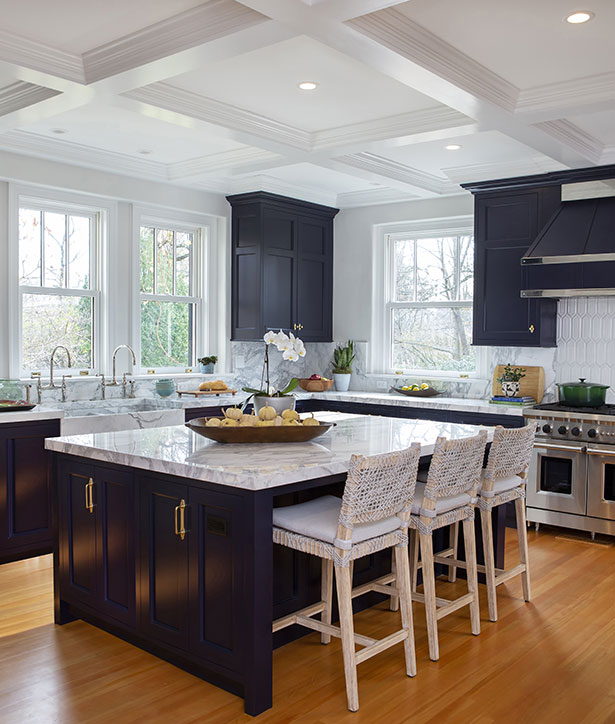 Calacatta Caldia, Calacatta Gold Extra marble in the kitchen and bathroom of our Traditional Interior Renovation.