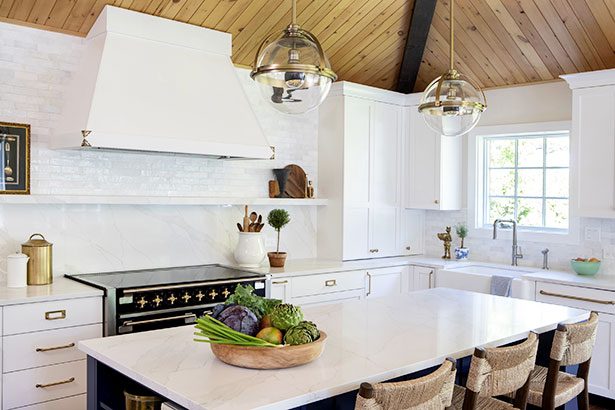 A quartz countertop in our Sunny Kitchen Addition project.