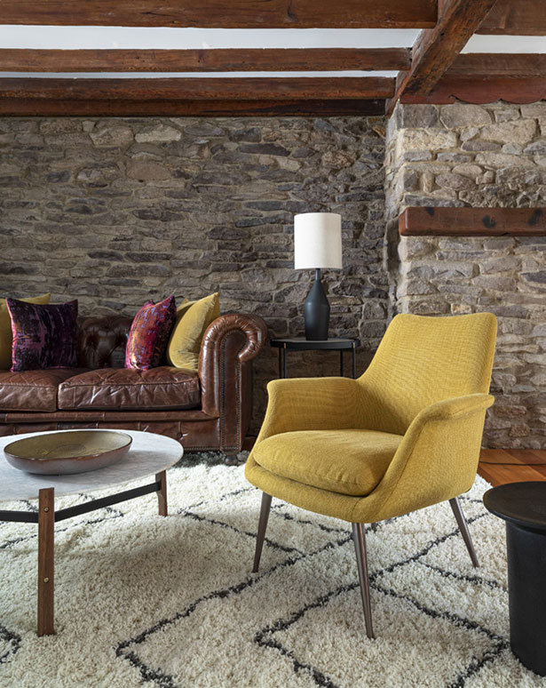 Historic farmhouse living room.