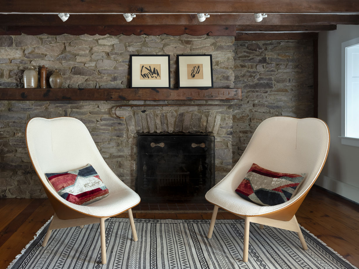 Historic farmhouse fireplace.