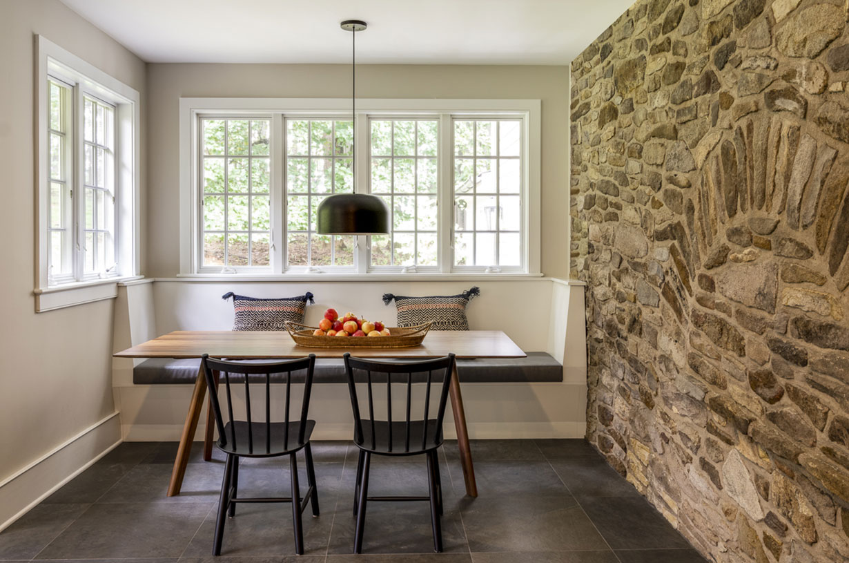 Historic farmhouse breakfast nook.