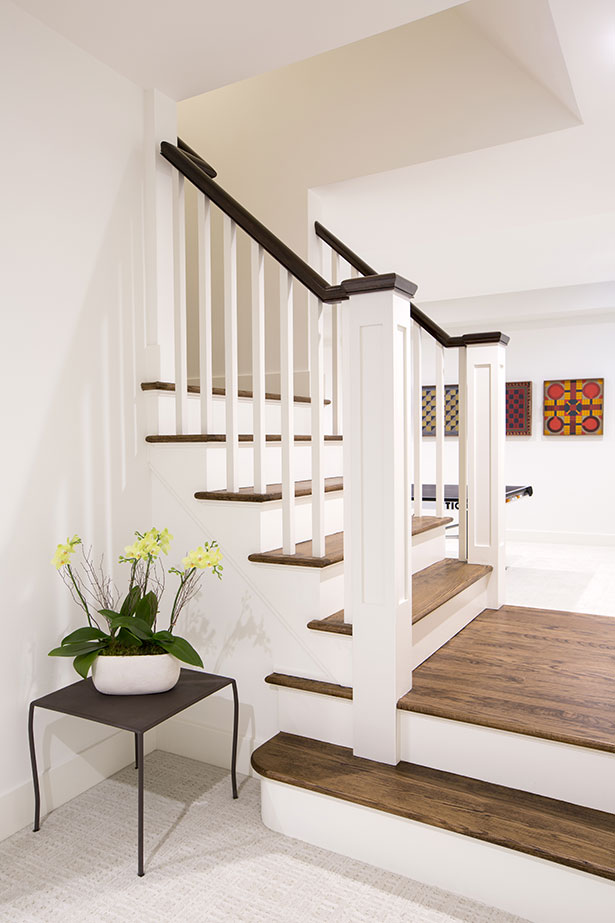 Basement stairs after renovation.