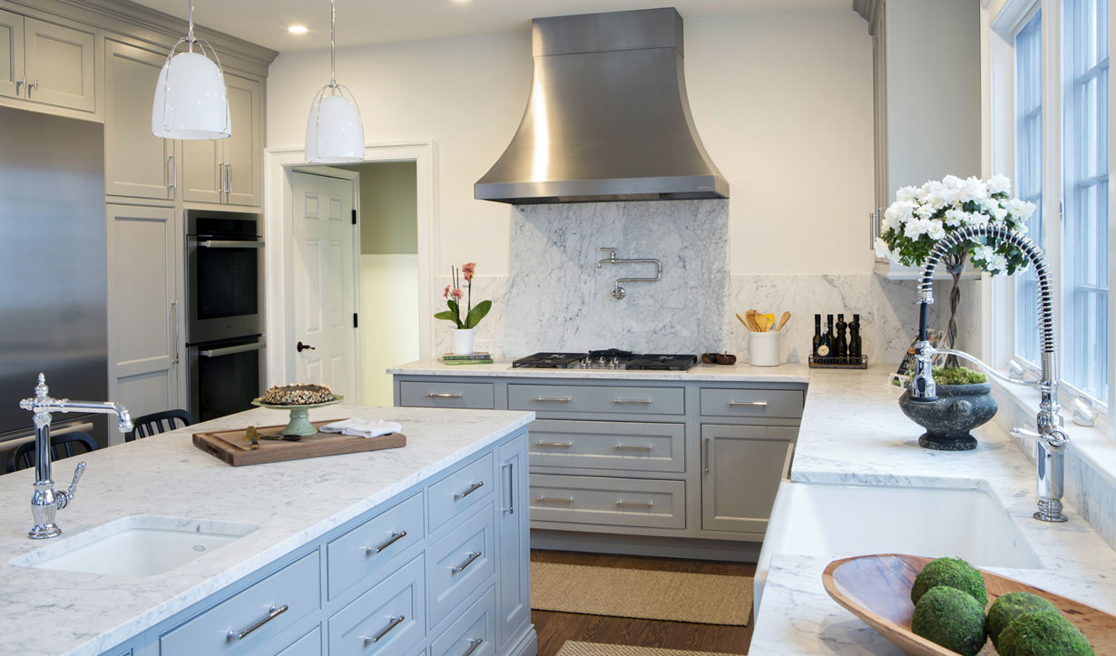 Grey custom cabinets built by building company Lasley Brahaney Architecture + Construction in Princeton, NJ